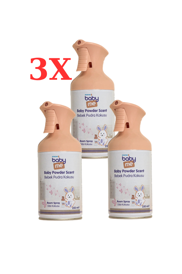 3 عبوات بخاخ baby me برائحة بودرة الأطفال - 3x Baby Powder Scent 250ml - Mizmarco