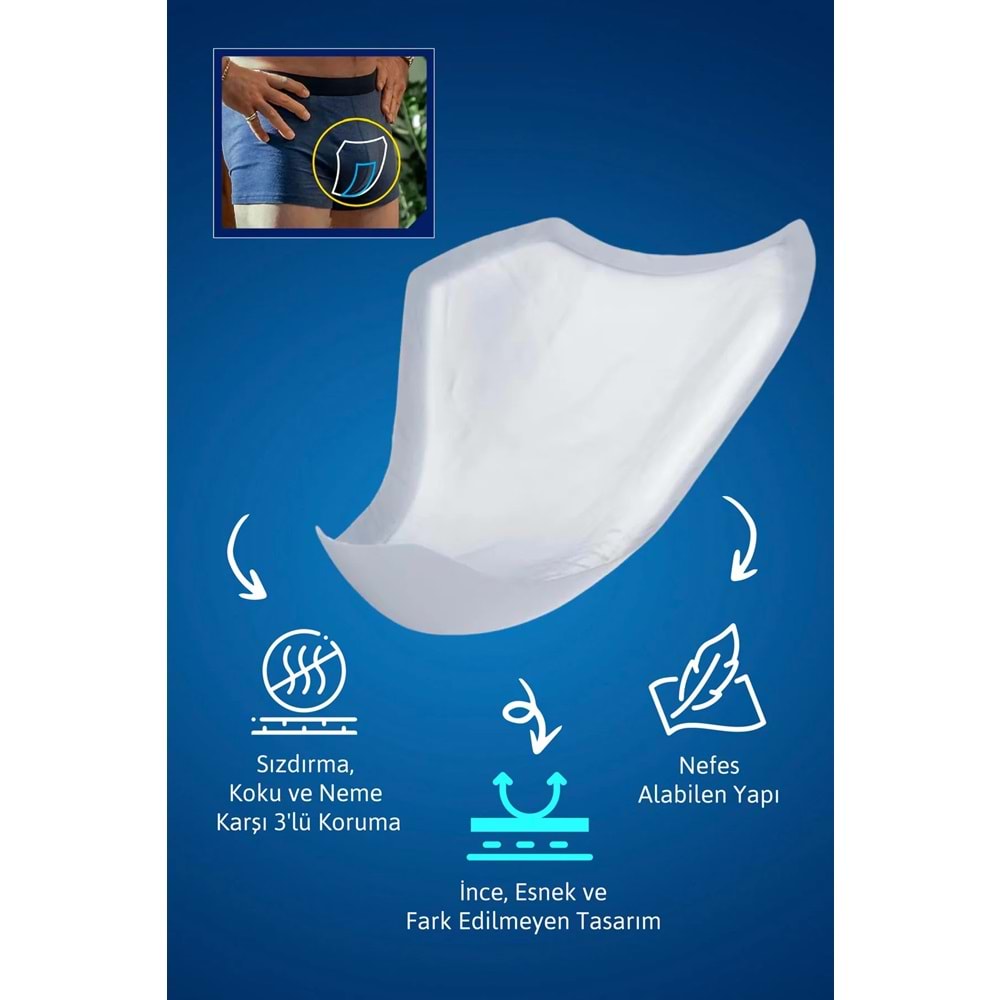 TENA Men Level 1 Incontinence Pads 72 Pieces (3x24) | فوط تينا مين ليفل 1 لسلس البول للرجال 72 قطعة