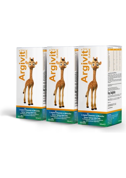 شراب أرجيفيت كلاسيك المعزز للنمو والمناعة، عبوة ثلاثية 150 مل