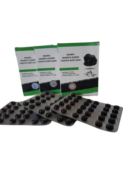 طقم موميو شيلاجيت نقي 30 قرص مجموعة من 3 قطع لدعم الصحة