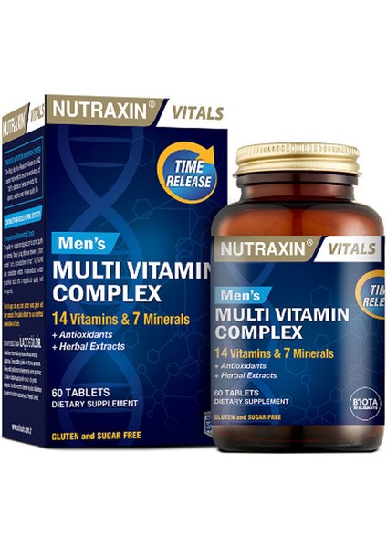 Nutraxin مكمل فيتامينات ومعادن متعدد للرجال، 60 قرص لدعم الطاقة والصحة.