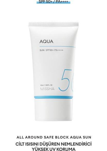 جل الشمس المائي MISSHA All Around Safe Block Aqua Sun Gel SPF50+ PA++++ المرطب
