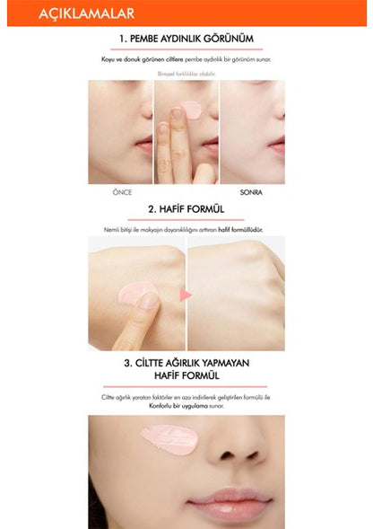 واقي شمس MISSHA A'PIEU Pure Block Tone-Up، 50 مل، SPF50+/PA+++، إشراقة وردية