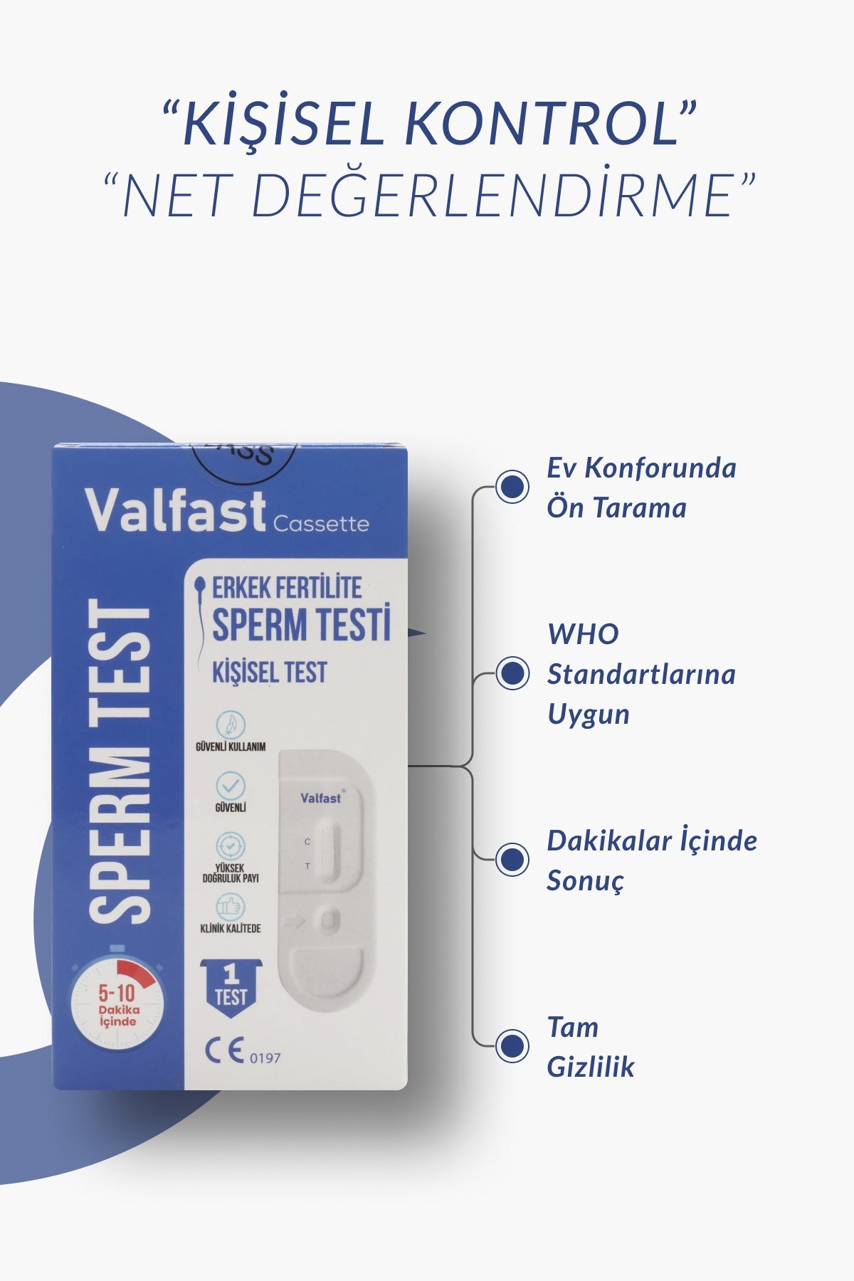 Valfast طقم فحص خصوبة الرجال المنزلي السريع 1 Test
