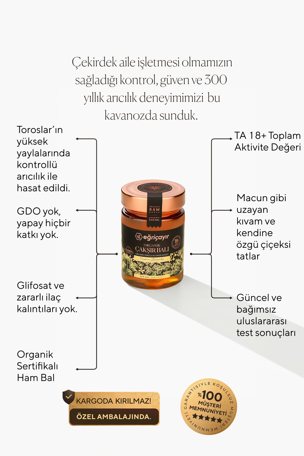 Eğriçayır Ta18 عسل زهور تشاكشير العضوي 450 جرام
