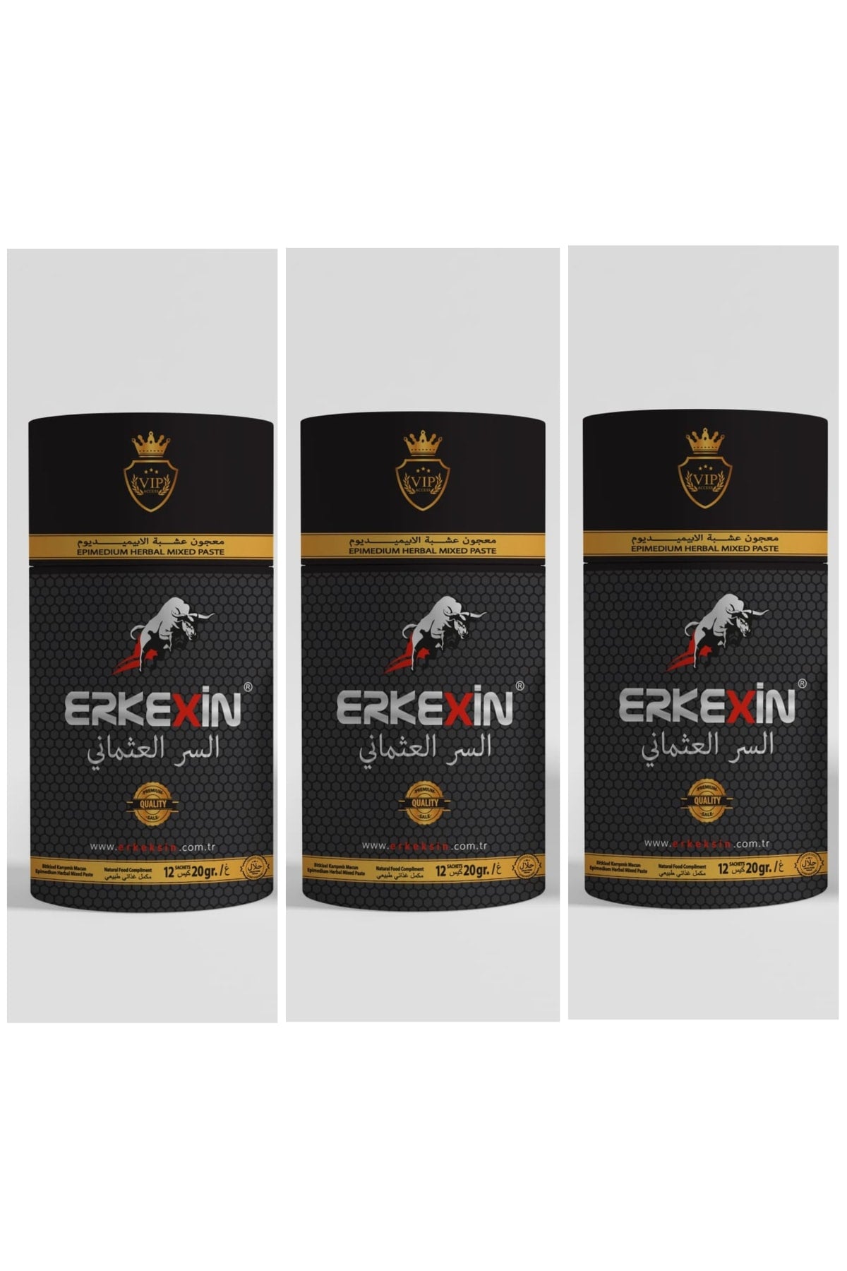 Erkexin دبس في أكياس صغيرة، 3 عبوات 20 جم × 12 كيس