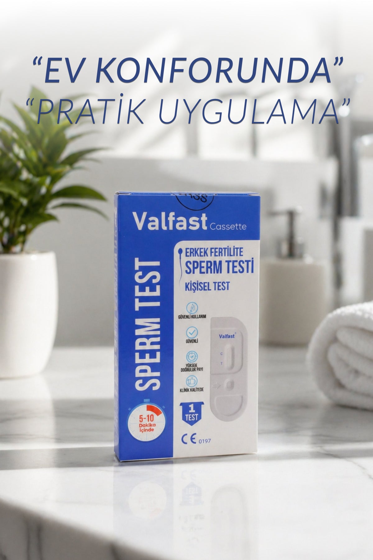Valfast طقم فحص الخصوبة للرجال، اختبار منزلي سريع، عبوة من 1