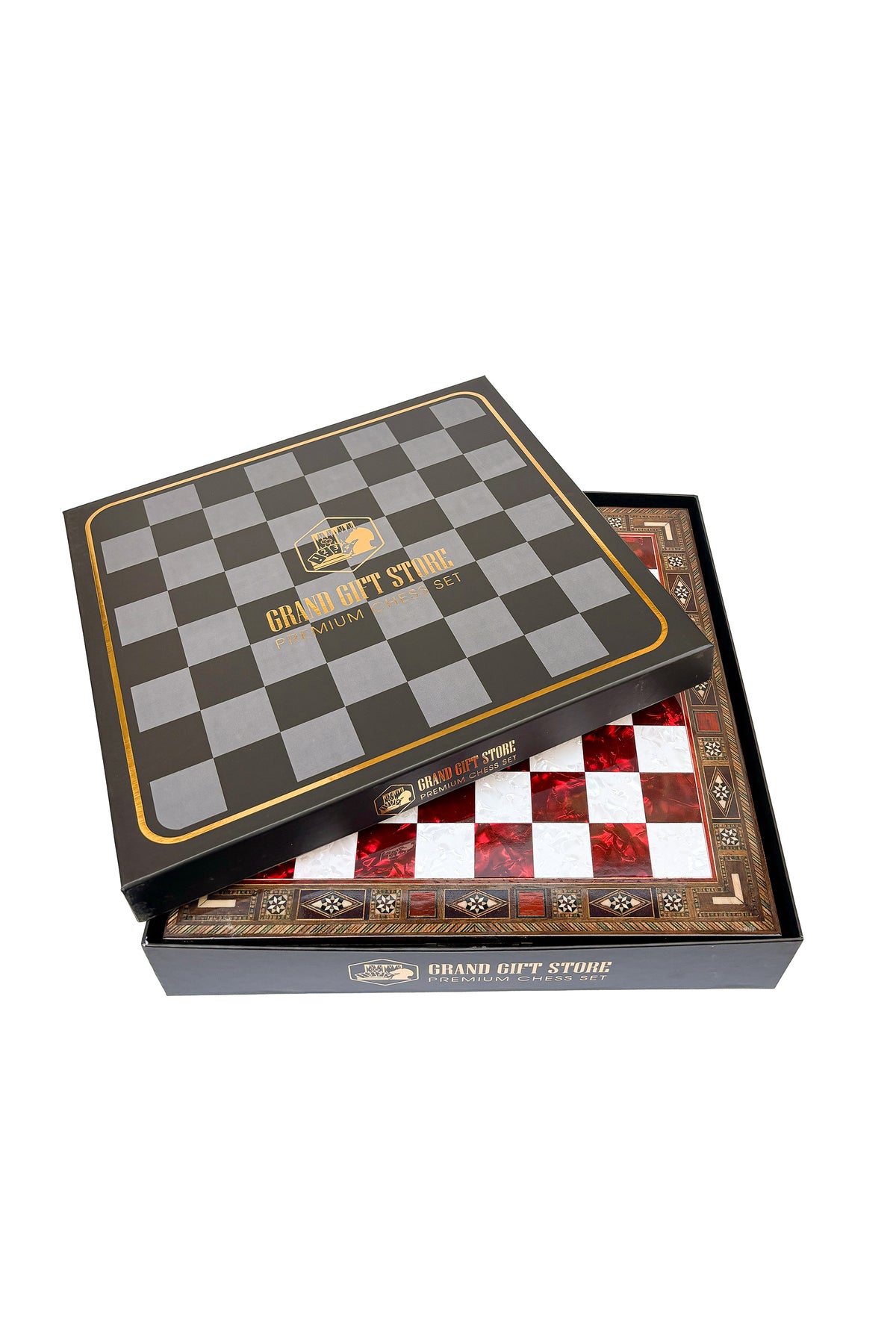 طقم شطرنج يدوي فاخر من GGS GrandGiftStore بقطع معدنية رومانية