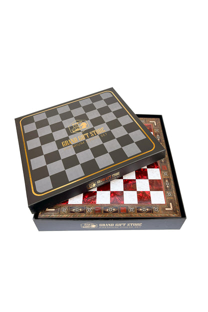 طقم شطرنج يدوي فاخر من GGS GrandGiftStore بقطع معدنية رومانية