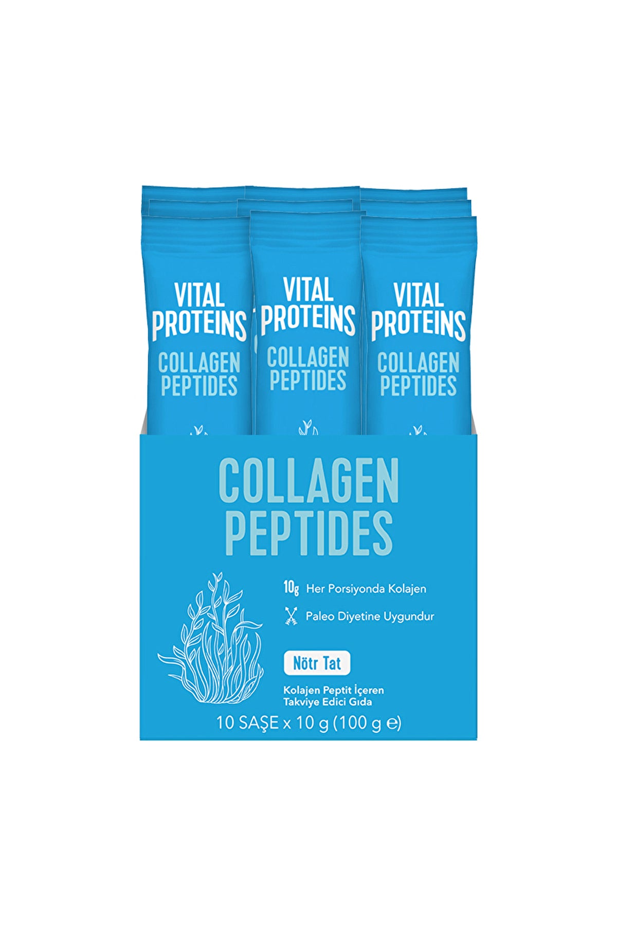 Vital Proteins ببتيدات الكولاجين البقري، 10 أكياس × 10 جم محايدة