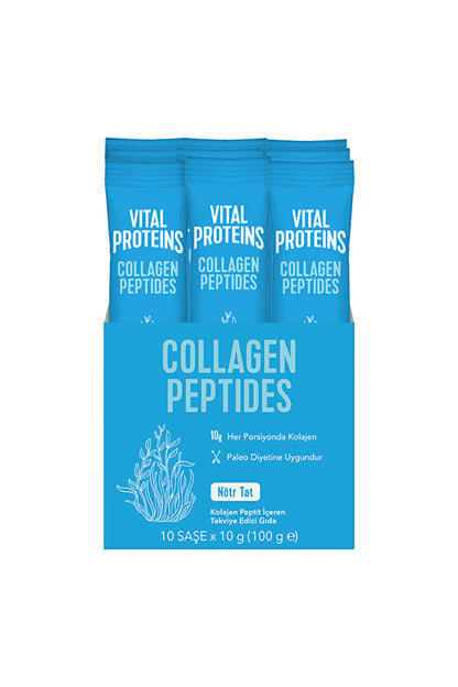 Vital Proteins ببتيدات الكولاجين البقري، 10 أكياس × 10 جم محايدة