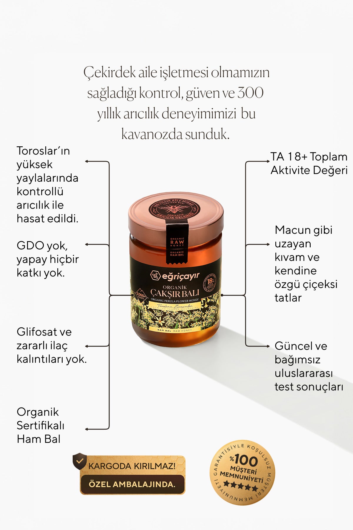 Eğriçayır Ta18 عسل زهور تشاكشير العضوي بوزن 850 جم