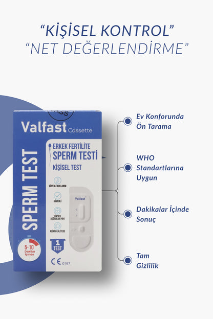 Valfast طقم فحص الخصوبة للرجال، اختبار منزلي سريع، عبوة من 1