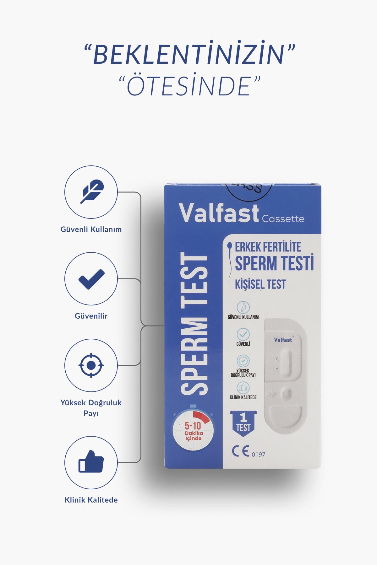 Valfast طقم فحص الخصوبة للرجال، اختبار منزلي سريع، عبوة من 1