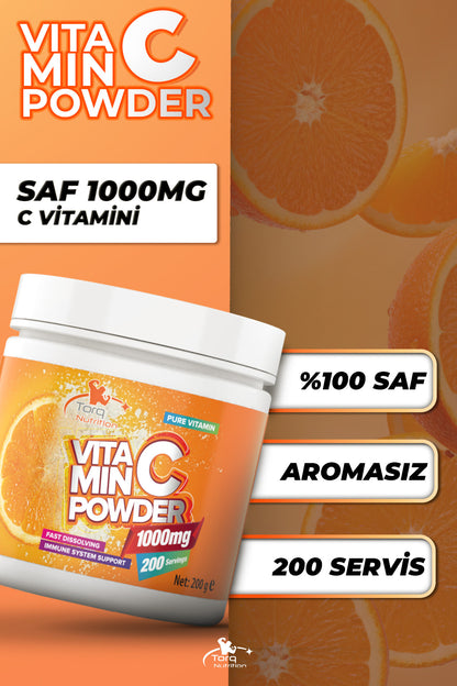 Torq Nutrition مسحوق فيتامين سي 1000 ملجم 200 جم