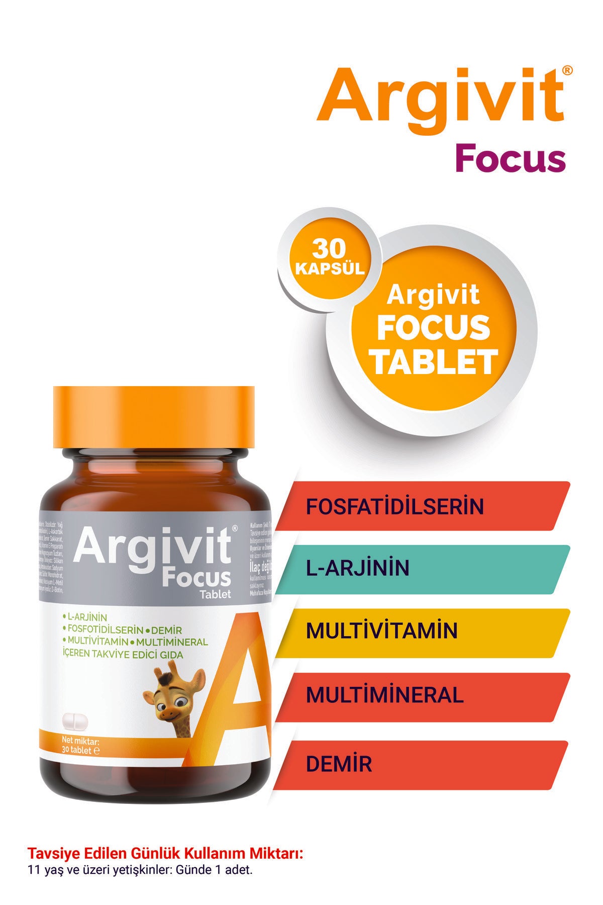 Argivit Focus مكمل متعدد الفيتامينات والمعادن، 3 عبوات 30 قرص