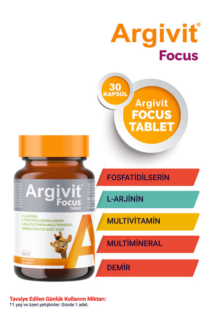 Argivit Focus مكمل متعدد الفيتامينات والمعادن، 3 عبوات 30 قرص