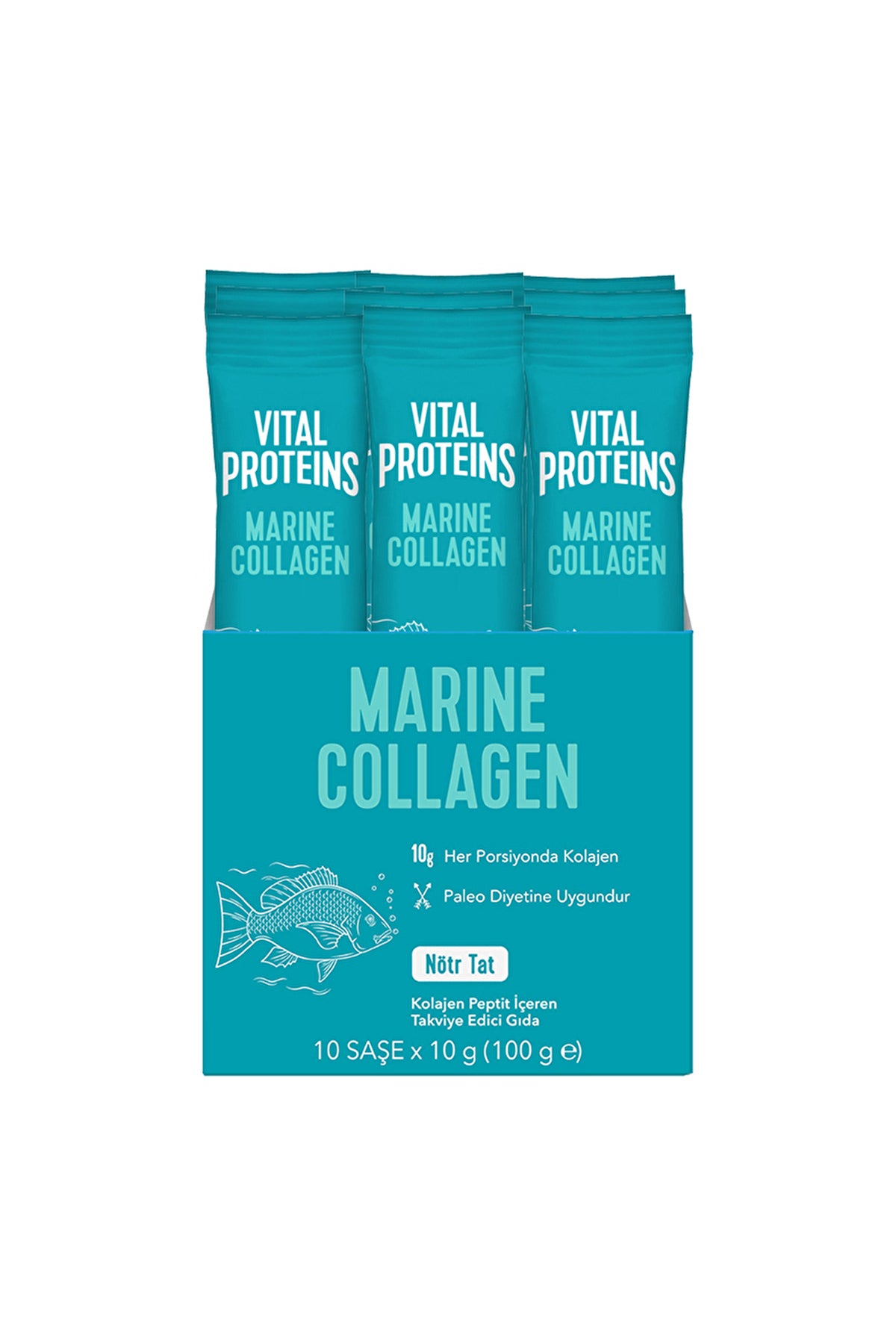 Vital Proteins Marine Collagen مكمل كولاجين، 10 أكياس × 10 جم، بدون نكهة