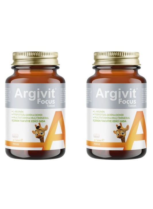 2x Argivit Focus Height Growth Tablets - حبوب أرجيفيت لزيادة الطول والتركيز (2 x Pack)