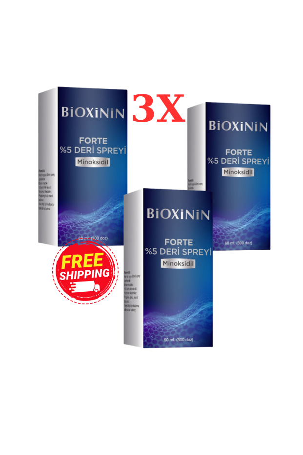 Bioxcin Forte 5% Minoxidil Hair Spray 3-Pack - 3 عبوات بخاخ بيوكسين لعلاج تساقط الشعر
