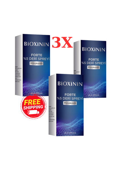 Bioxcin Forte 5% Minoxidil Hair Spray 3-Pack - 3 عبوات بخاخ بيوكسين لعلاج تساقط الشعر