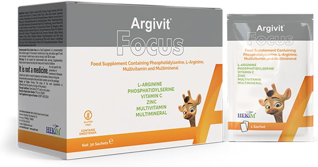 Argivit Focus مكمل فيتامينات ومعادن مع إل-أرجينين وفوسفاتيديل سيرين 30 كيس