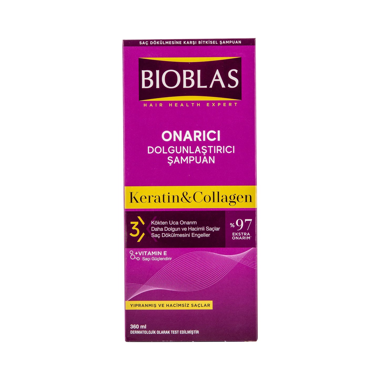 Bioblas Collagen & Keratin Volumizing Shampoo (2x360ml) Twin Pack | شامبو بيوبلاس بالكولاجين والكيراتين لتقوية الشعر - عرض عبوتين