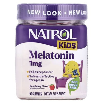 Natrol أقراص ميلاتونين للمضغ للأطفال بنكهة توت العليق 1 ملجم