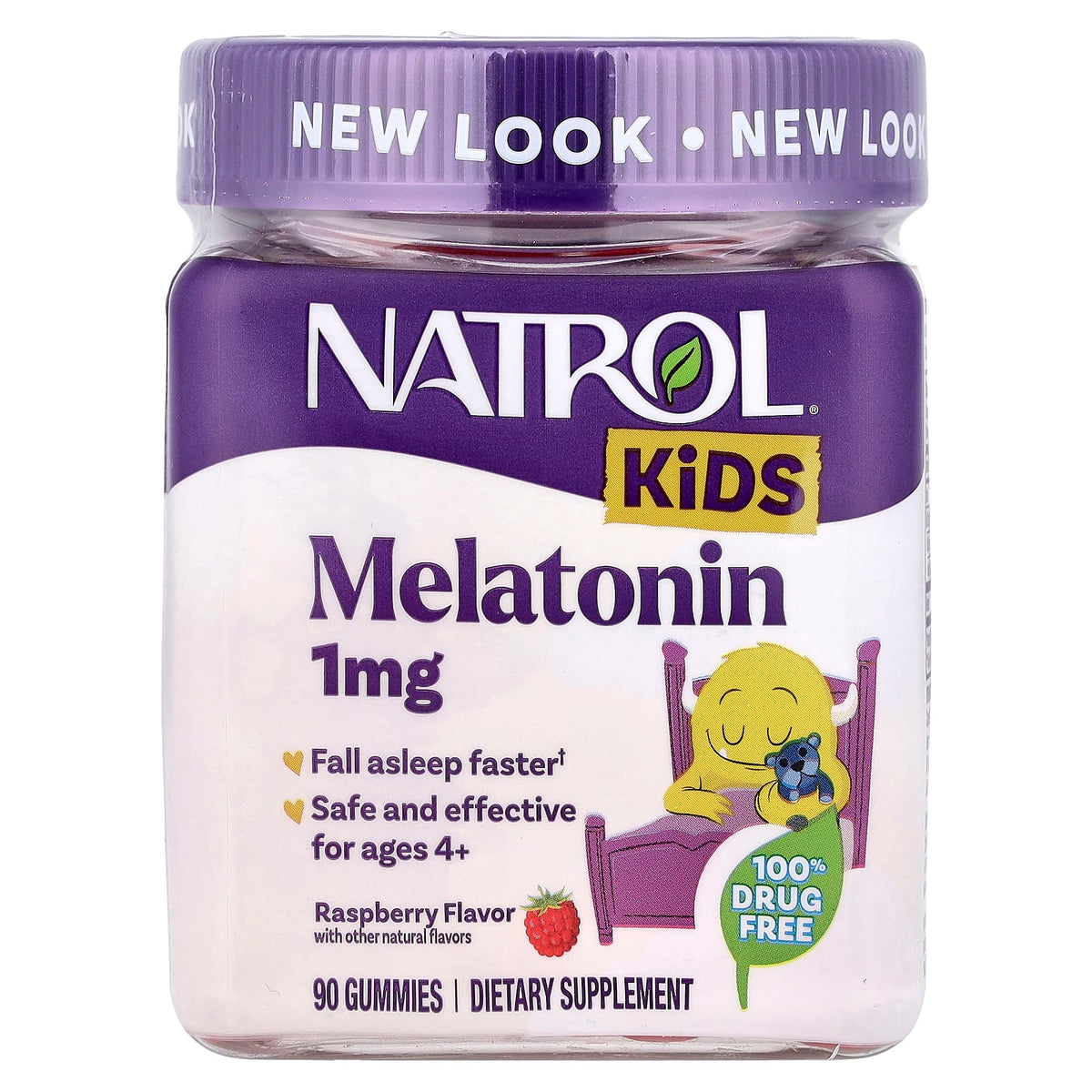 Natrol أقراص ميلاتونين للمضغ للأطفال بنكهة توت العليق 1 ملجم