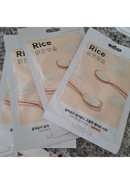 MISSHA مجموعة أقنعة الأرز الورقية المرطبة والمشرقة Airy Fit (5 قطع)