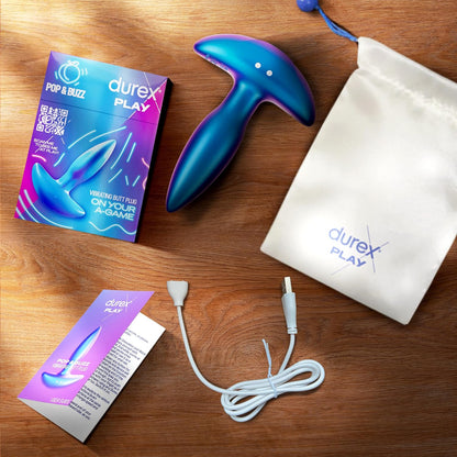 Durex Luxury Wellness Set: Vibrating Silicone Plug & Feel Lubricant Gel 50ml - مجموعة ديوركس الفاخرة: سدادة اهتزازية سيليكون وجل مزلق فيل 50 مل