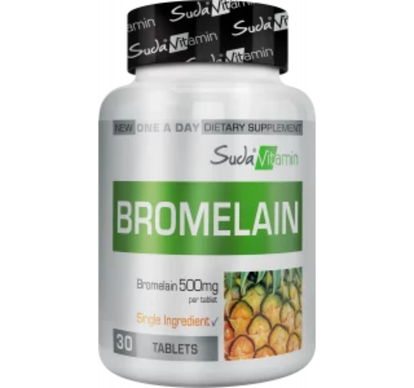 Suda Vitamin الأناناس | 500 ملغ لدعم الهضم ومكافحة الالتهاب (30 قرص) - تركي