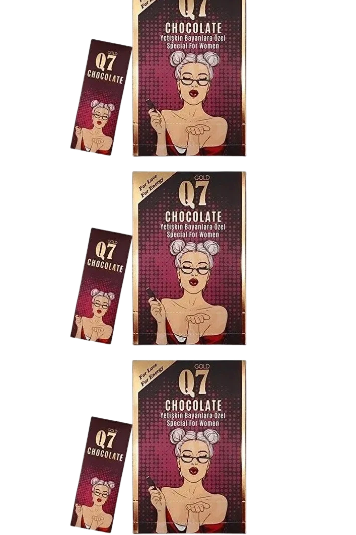 شوكولاتة كيو سفري الذهبية الطبيعية للنساء للطاقة والنشاط - Gold Q7 Chocolate for Women (12 قطعة)3 عبوات