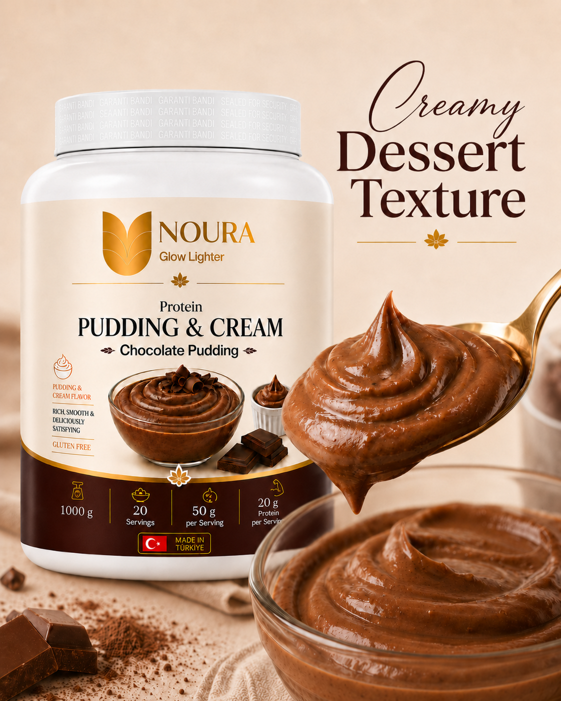 Noura Chocolate Pudding Healthy Snack 1000g - بودينج شوكولاتة وجبة خفيفة صحية نورا