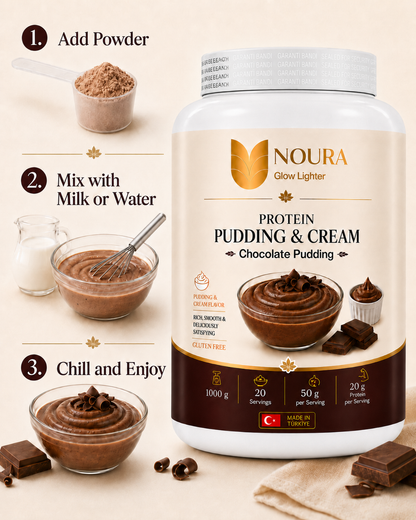 Noura مجموعة الرشاقة Weight Management Set - LEAN (60 Caps) + Protein Pudding & Cream (Çikolatalı) - أصلي تركي