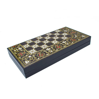 Grand Gift Store TAS25 طقم طاولة زهر خشبي مخصص 25 سم