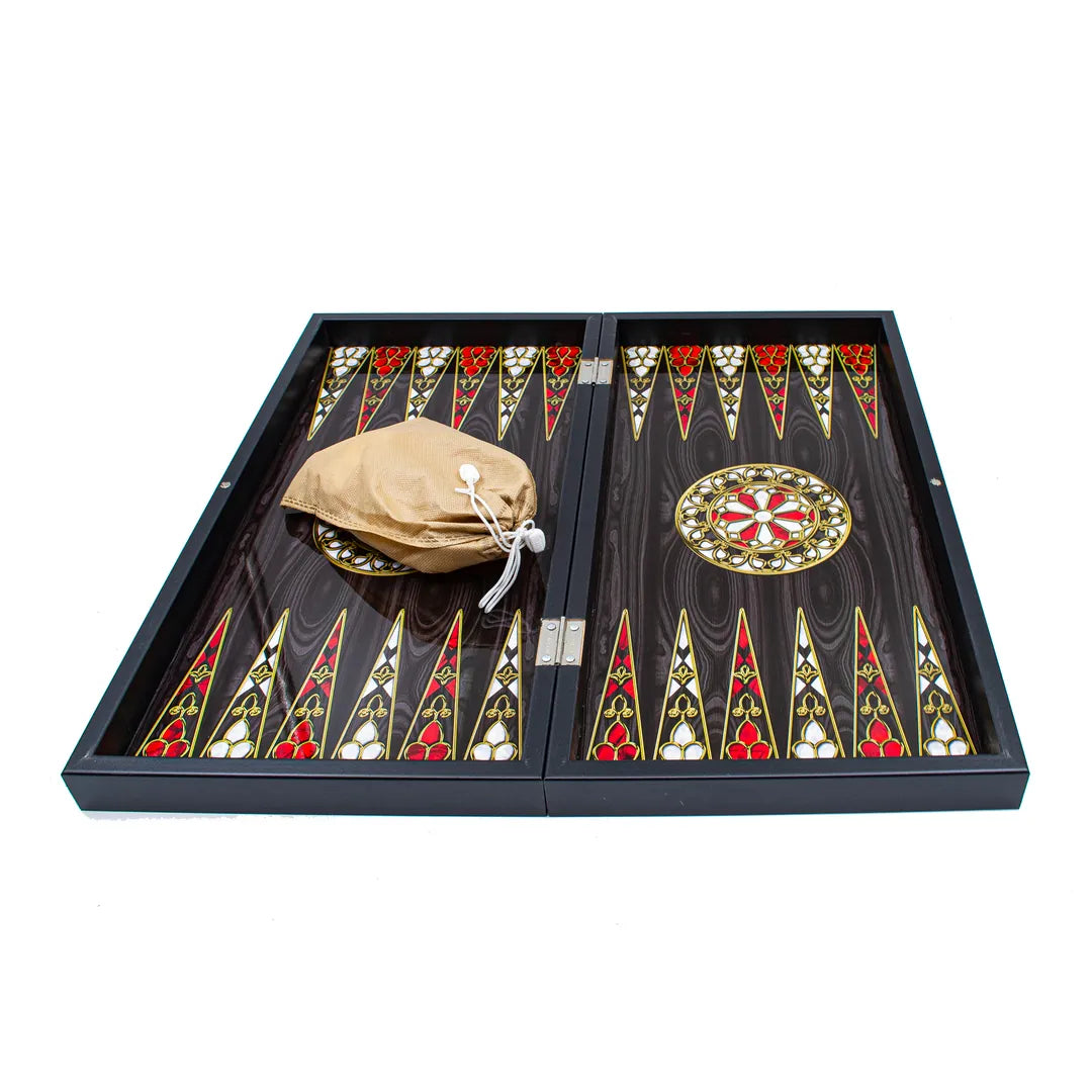 Grand Gift Store TAS25 طقم طاولة زهر خشبي مخصص 25 سم