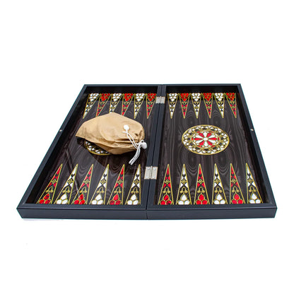 Grand Gift Store TAS25 طقم طاولة زهر خشبي مخصص 25 سم