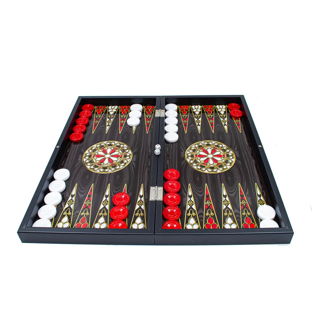 Grand Gift Store TAS25 طقم طاولة زهر خشبي مخصص 25 سم