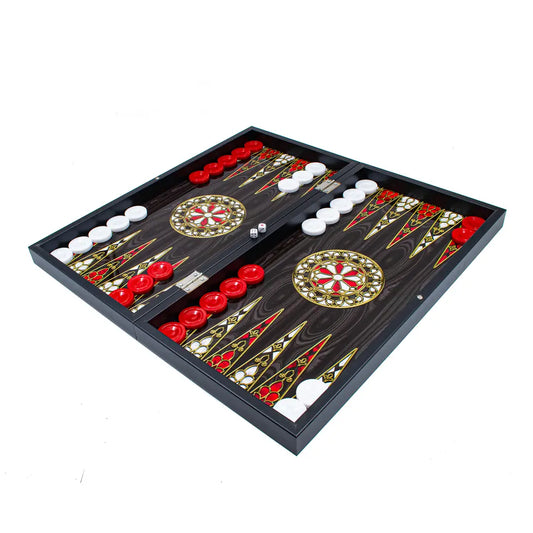 Grand Gift Store TAS25 طقم طاولة زهر خشبي مخصص 25 سم