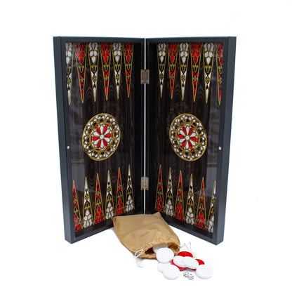 Grand Gift Store TAS25 طقم طاولة زهر خشبي مخصص 25 سم
