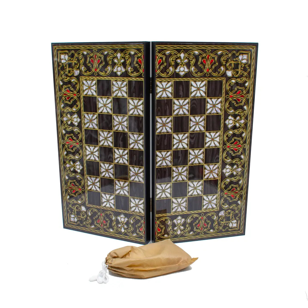 Grand Gift Store TAS25 طقم طاولة زهر خشبي مخصص 25 سم