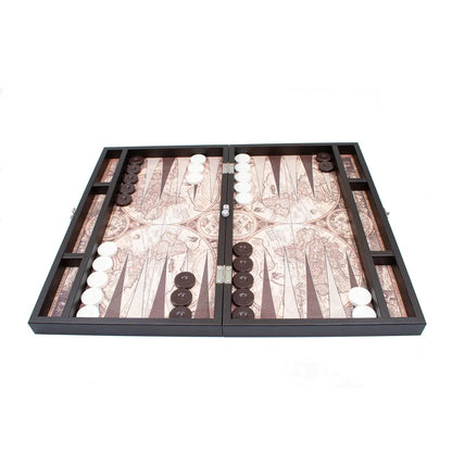 Grand Gift Store TDATLS50 طاولة زهر جلدية بتصميم خريطة العالم