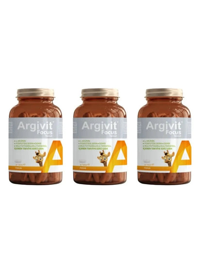 3x Argivit Focus Height Growth Tablets - حبوب أرجيفيت لزيادة الطول والتركيز (3 Packs)