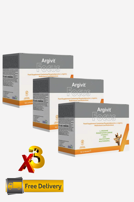 Argivit Focus Multivitamin with L-Arginine 3 Pack (90 Sachets) | مكمل أرجيفيت فوكس 3 عبوات