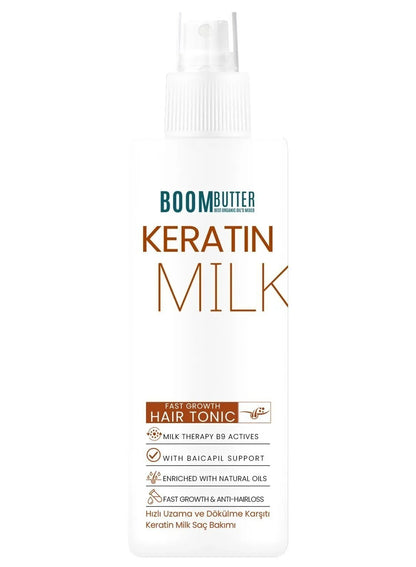 بوم باتر بخاخ للشعر بحليب الكيراتين سريع النمو مضاد لتساقط الشعر، 150 مل