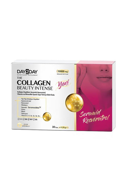Day 2 Day The Collagen Beauty Intense مكمل غذائي بنكهة الفراولة 30 كيس