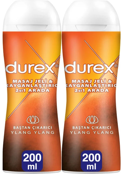 Durex Play 2in1 Sensitive Massage Gel & Lubricant - Unscented (2 x 200ml) - ديوركس جل مساج ومزلق حساس عبوتان