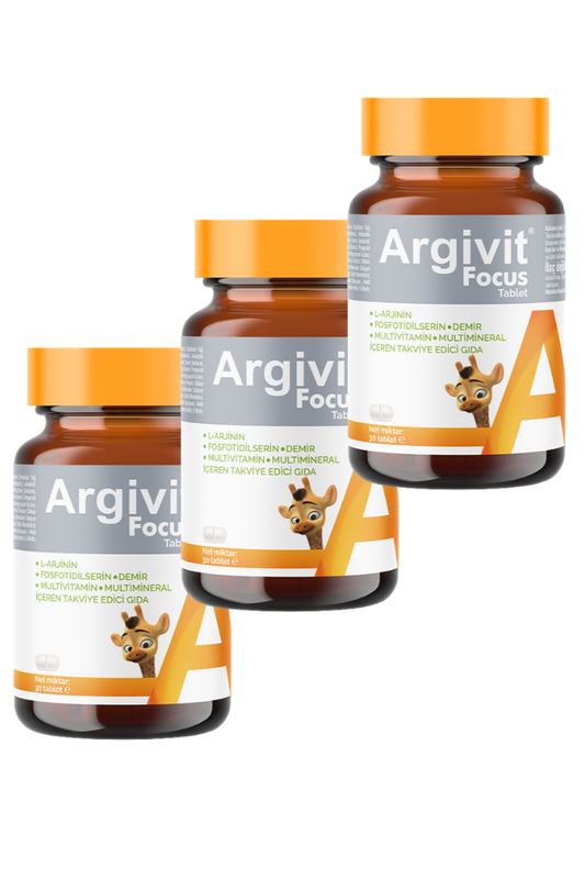 3x Argivit Focus Height Growth Tablets - حبوب أرجيفيت لزيادة الطول والتركيز (3 Packs)
