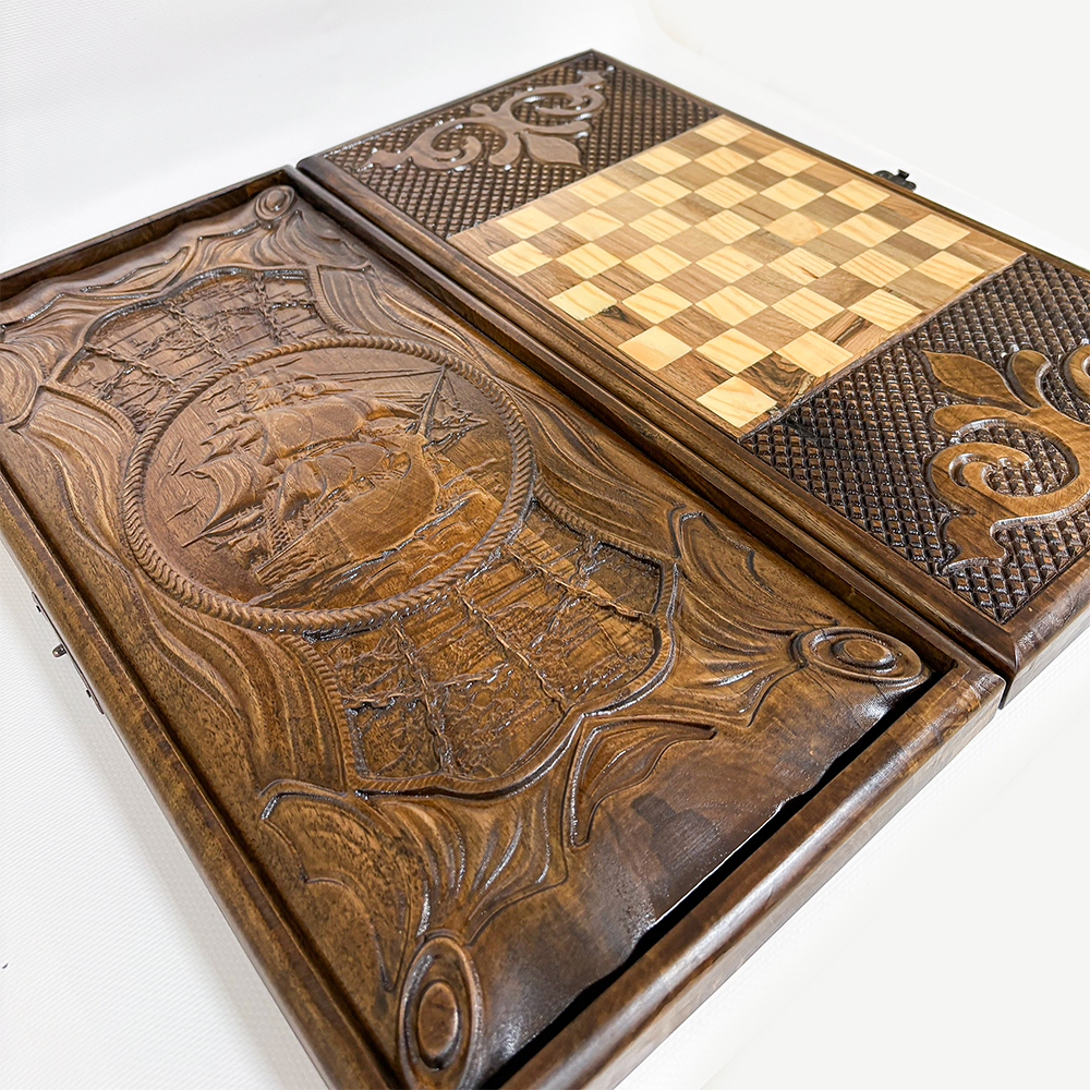 Grand Gift Store MTGEMI مجموعة طاولة مصنوعة يدويًا من الجوز ٥٠×٥٠ سم